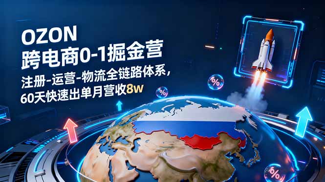 OZON跨境电商掘金营：60天从0到月入8万，新手也能玩转俄罗斯电商市场！-资源大师网